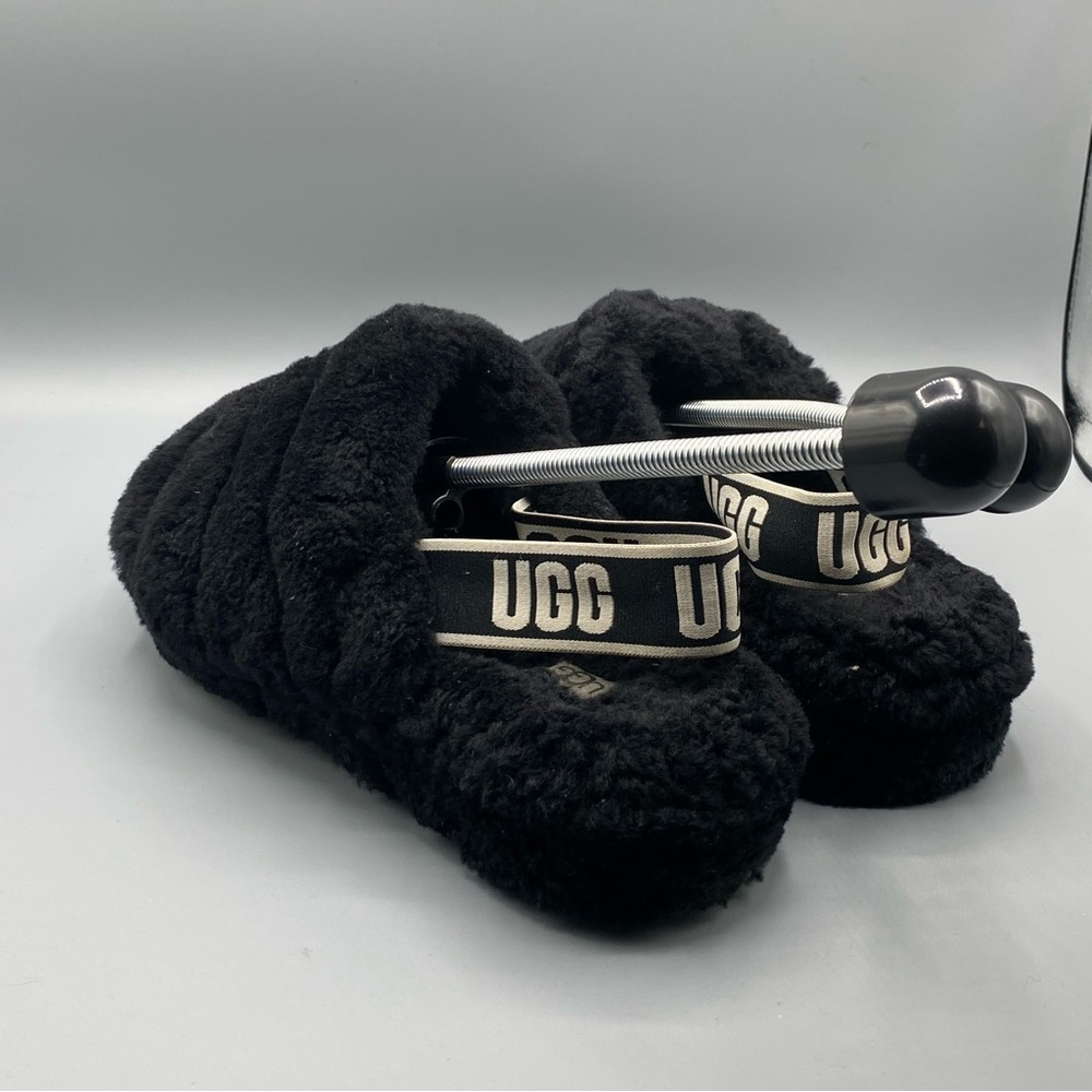 UGG Black Fluffy Sandals​ - Picture 3 of 4